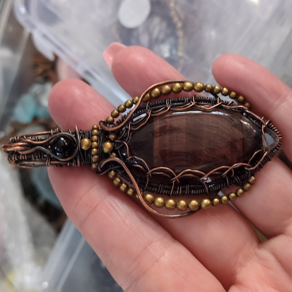 Copper Wrapped Pendant Unique - Picture 6 of 6